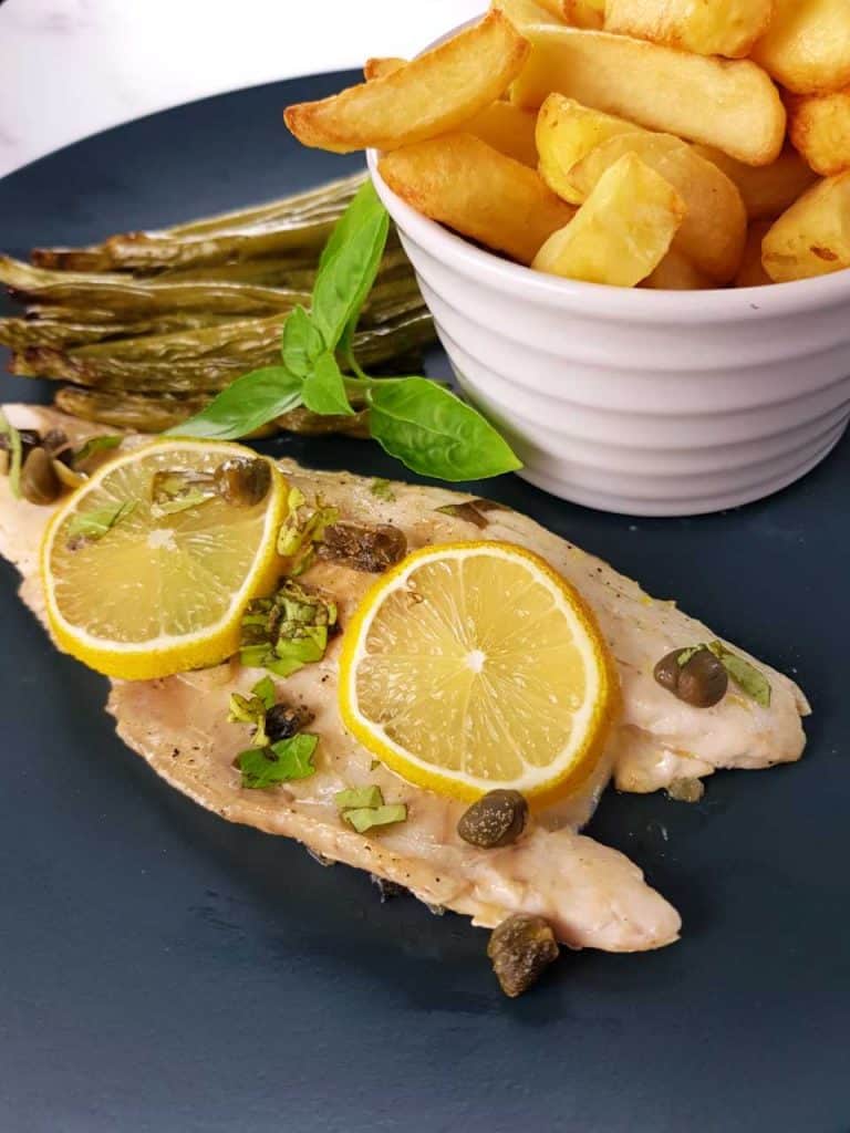 Pan fried sea bass with lemon and capers | Hint of Healthy