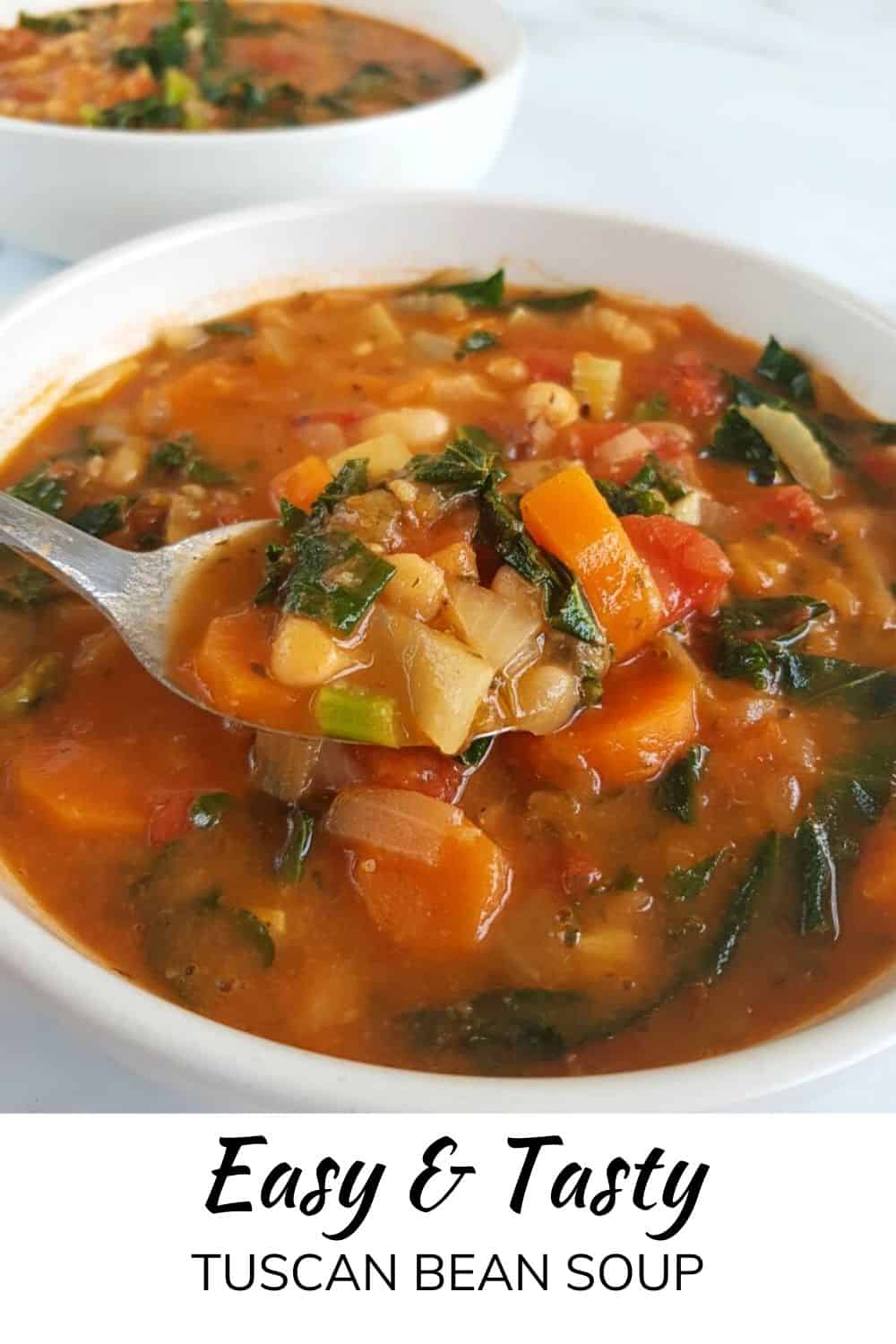 Tuscan Bean Soup {Healthy Tomato Bean Soup} - Hint of Healthy