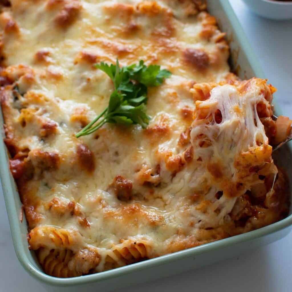 The Best Sausage Pasta Bake (Easy Dinner Recipe) Hint of Healthy