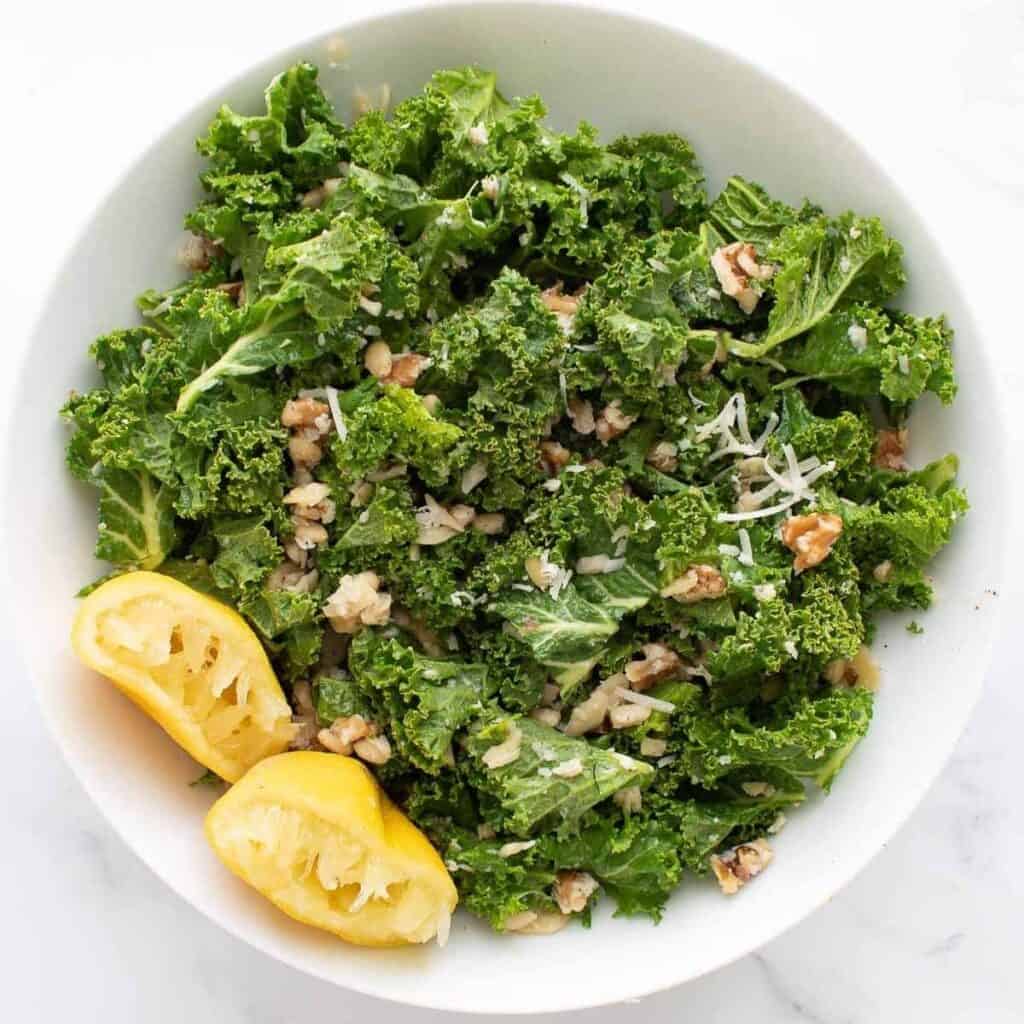 Lemon Kale Salad (Easy Side Salad) - Hint of Healthy