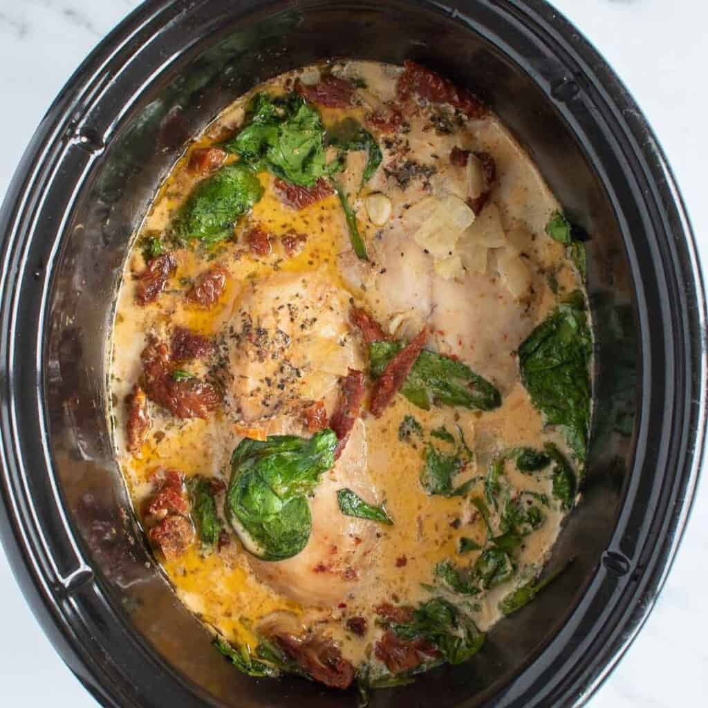 Slow Cooker Tuscan Chicken Recipe Hint Of Healthy 1235