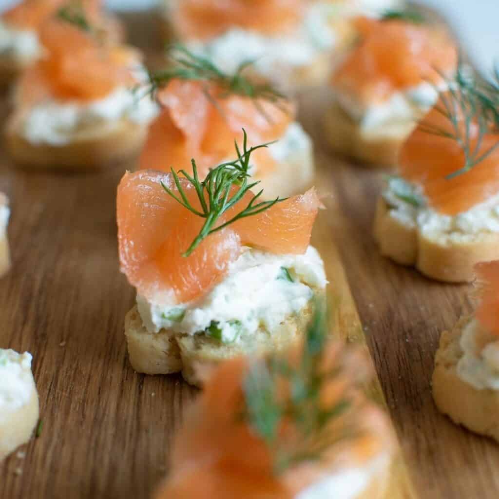 Smoked Salmon Canapes with Cream Cheese - Hint of Healthy